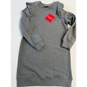 Hanna Andersson Girls Sweatshirt Dress Charcoal Gray Long Sleeve Size 8 NWT